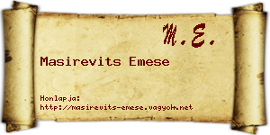 Masirevits Emese névjegykártya